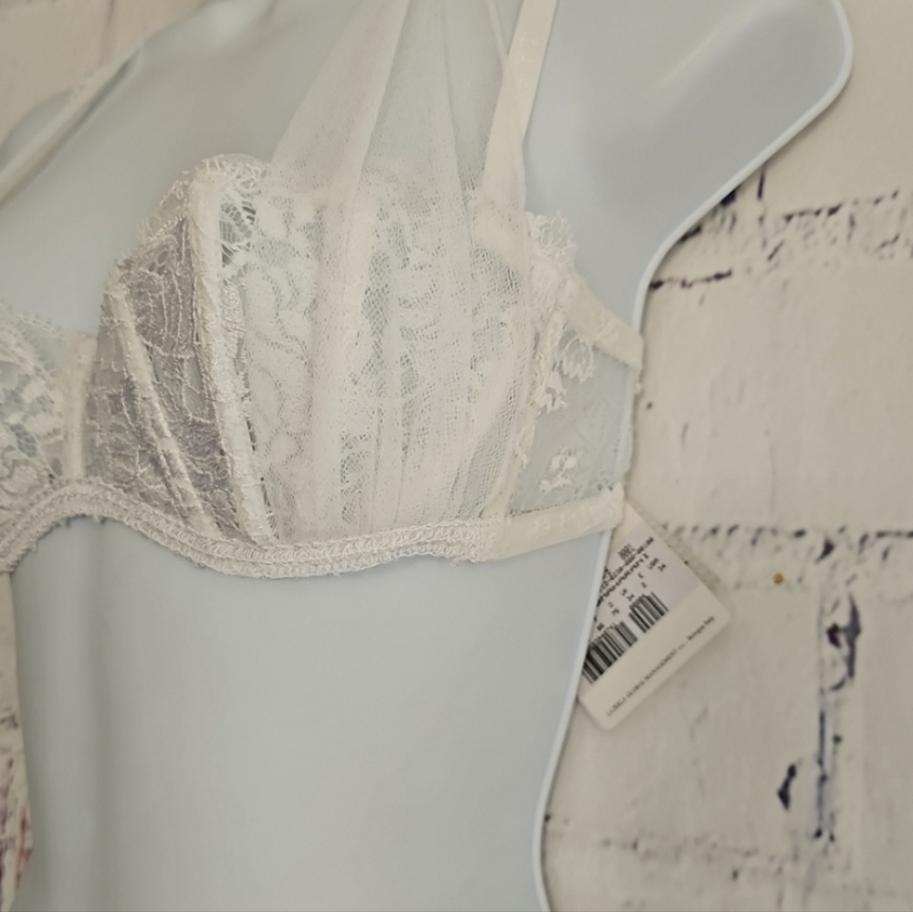 NWT La Perla White Lace Bridal Bra 34B - Picture 6 of 15